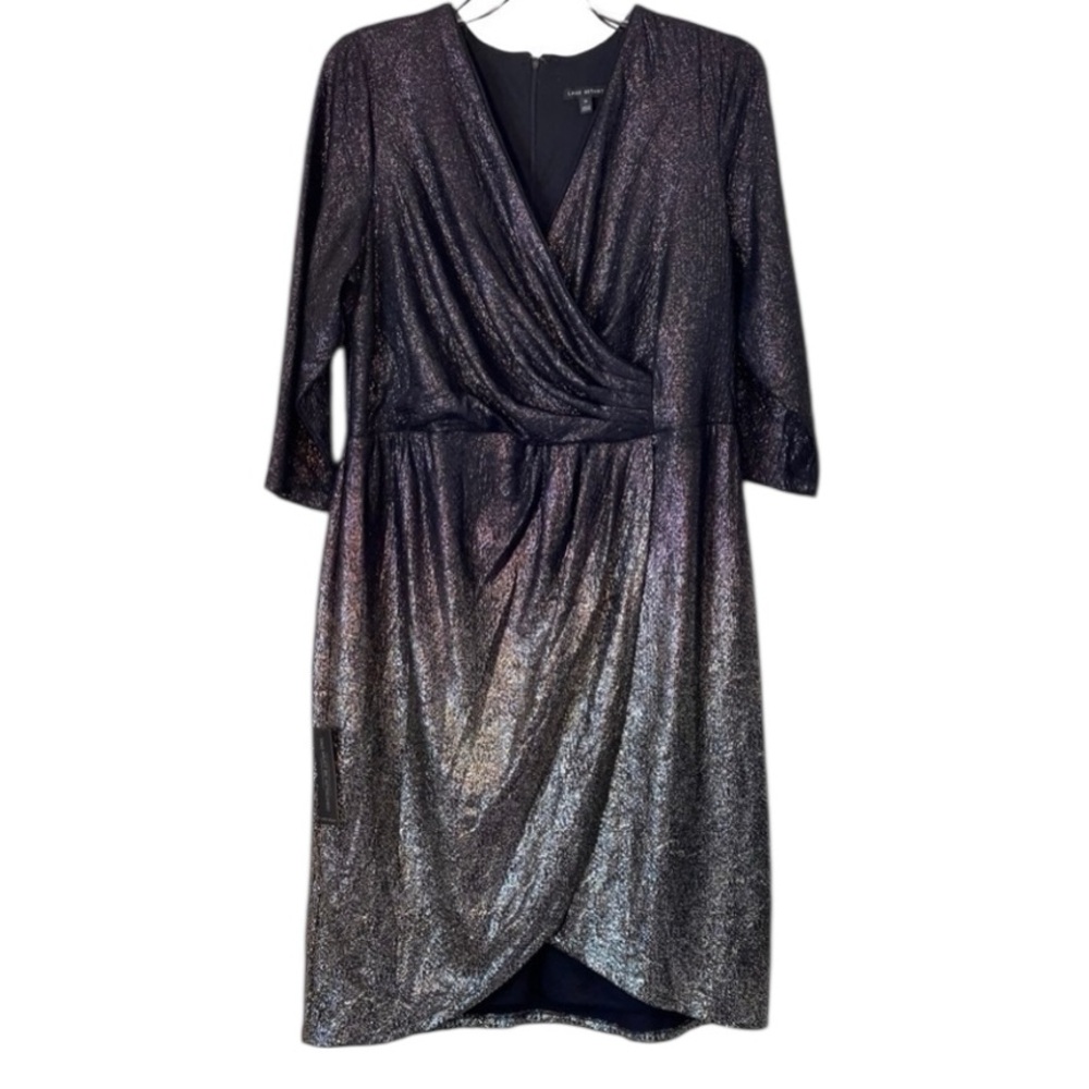 NWT Lane Bryant Surplice Foil Ombré faux wrap dress. Size 16 - Picture 2 of 7